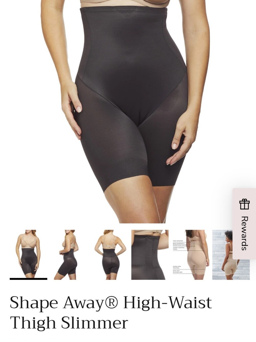 TC Shape Away® High-Waist Thigh Slimmer - Black